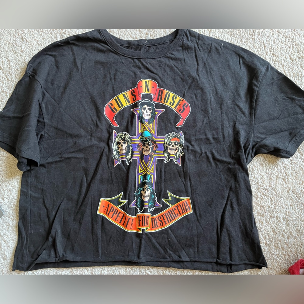New Guns & Roses Appetite For Destruction 1988 Tour Cropped T-shirt